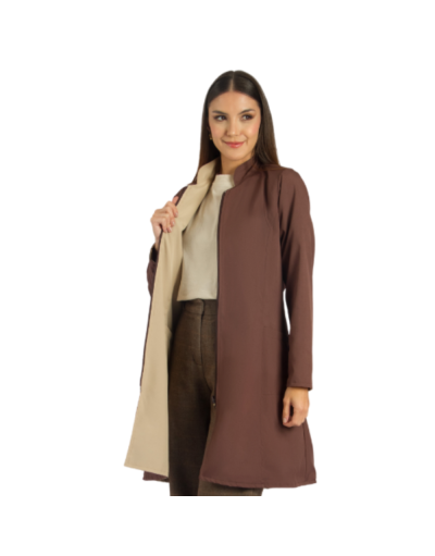Jaleco Feminino Dupla Face Marrom e Nude