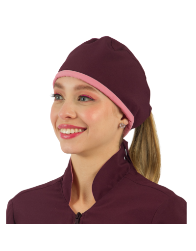 Gorro Dupla Face Marsala e Rosa