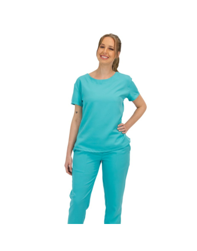 Pijama Cirúrgico Feminino FunColors Verde Tiffany