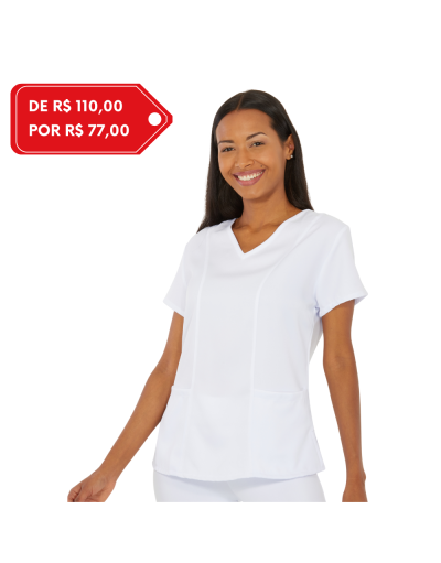Blusa Scrub Feminina Unik M. Curta Branco