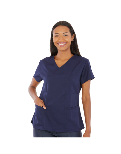 Blusa Scrub Feminina Unik Manga Curta Azul Marinho