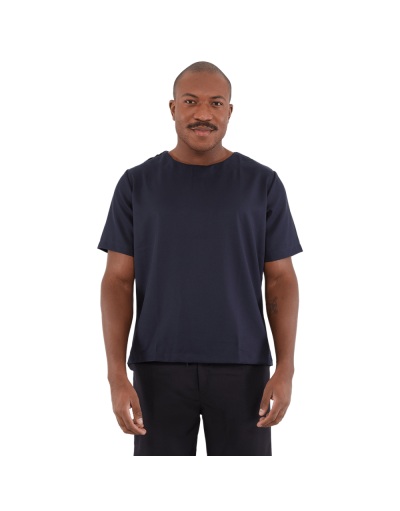 Blusa Scrub Masculina Unik Manga Curta Azul Marinho