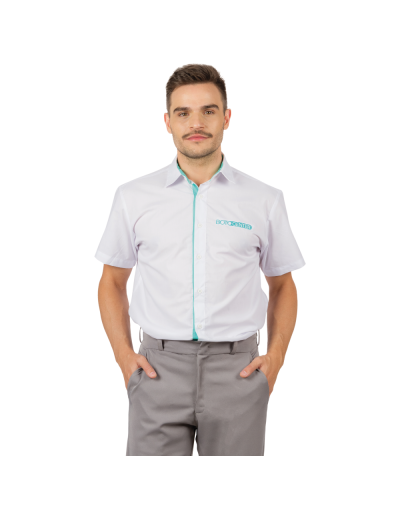 Camisa Masculina Social Manga Curta Botocenter Branca