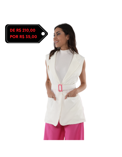 Colete Feminino Fancy Off White