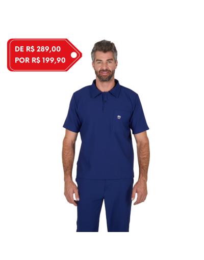 Pijama Cirúrgico Masculino Polo Mr. Kitsch Azul Marinho
