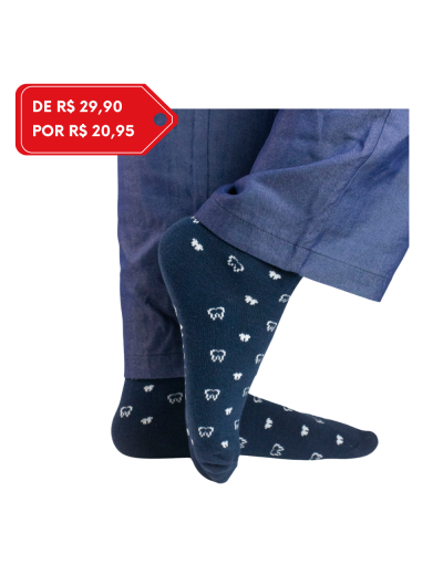 Meia Teeth Azul Marinho - Do 36 ao 43