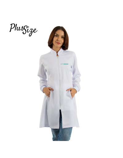Jaleco Feminino Plus Size Botocenter Branco