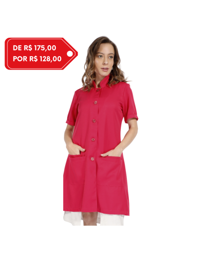 Jaleco Feminino Classic Manga Curta Pink
