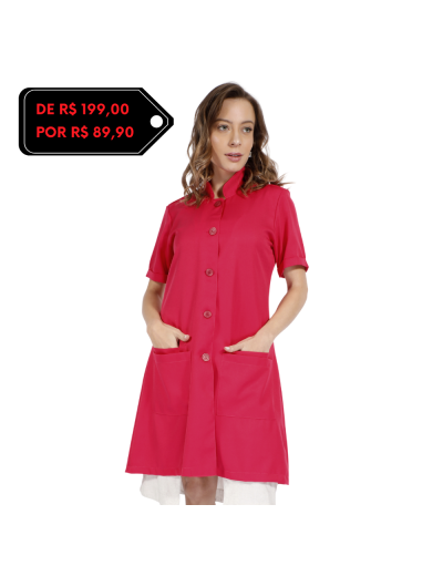 Jaleco Feminino Classic Manga Curta Pink