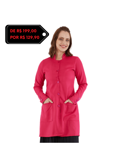 Jaleco Feminino Classic Manga Longa Pink