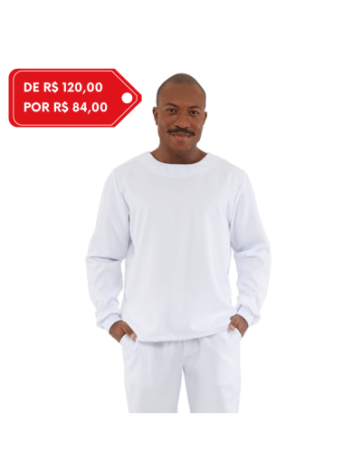 Blusa Scrub Masculina Unik M. Longa Branco