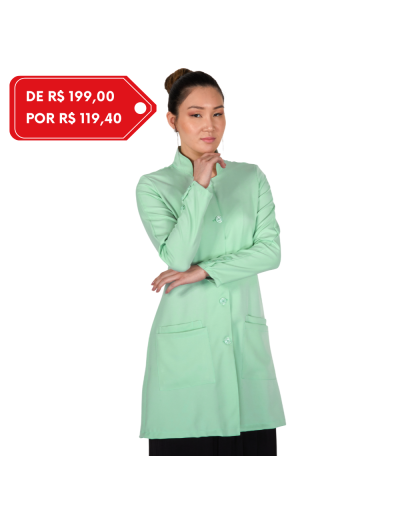Jaleco Feminino Classic Manga Longa Verde