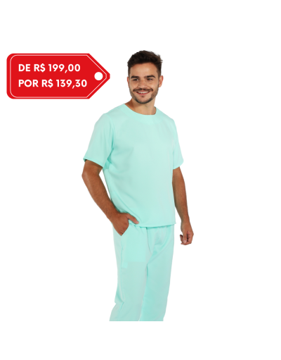 Pijama Cirúrgico Masculino Students Verde Água