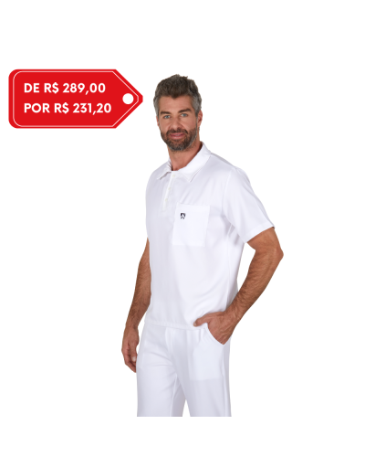 Pijama Cirúrgico Masculino Polo Mr. Kitsch Branco