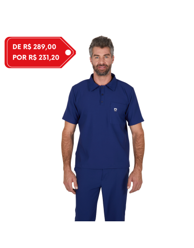 Pijama Cirúrgico Masculino Polo Mr. Kitsch Azul Marinho