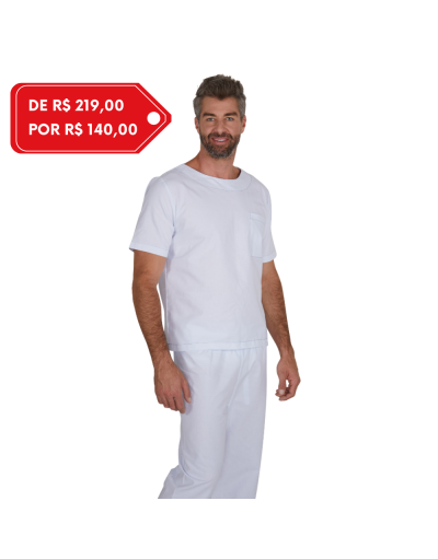 Pijama Cirúrgico Masculino Biosafety Branco