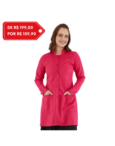 Jaleco Feminino Classic Manga Longa Pink