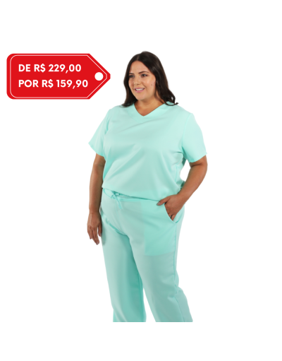 Pijama C. Feminino Plus Size Students Verde Água