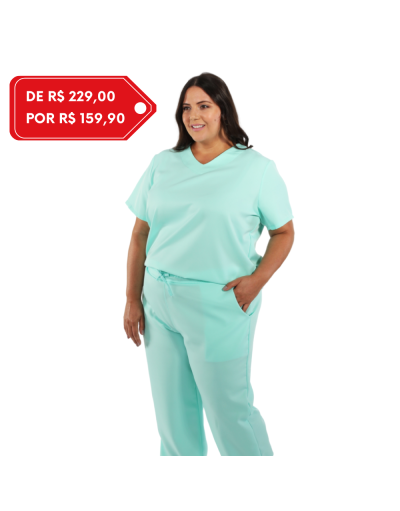 Pijama C. Feminino Plus Size Students Verde Água