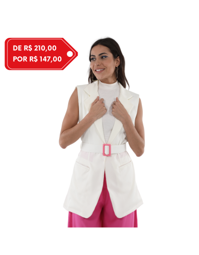 Colete Feminino Fancy Off White