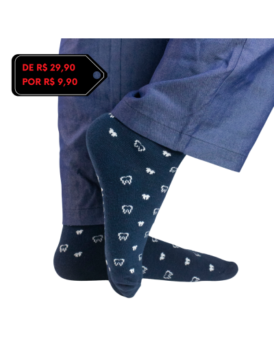 Meia Teeth Azul Marinho - Do 36 ao 43