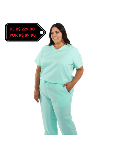 Pijama C. Feminino Plus Size Students Verde Água