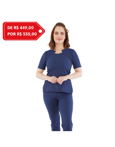 Pijama Cirúrgico Feminino PowerFlex Azul Marinho