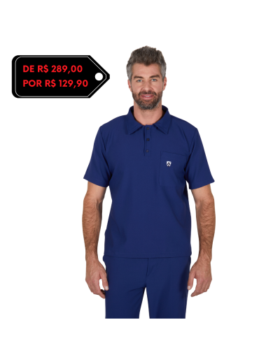 Pijama Cirúrgico Masculino Polo Mr. Kitsch Azul Marinho
