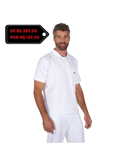 Pijama Cirúrgico Masculino Polo Mr. Kitsch Branco